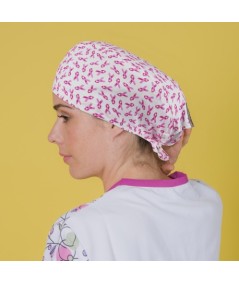 Gorro casquete - Lazos rosas cáncer de mama