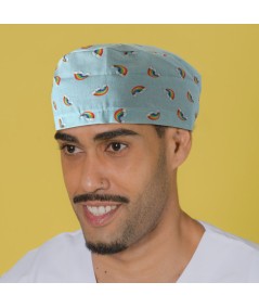 Gorro casquete Arcoíris celeste