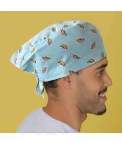 Gorro casquete Arcoíris celeste