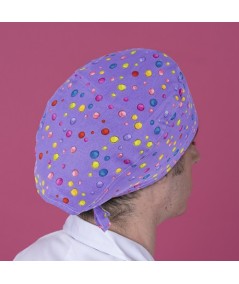 Gorro casquete - lunares lila