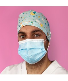 Gorro casquete con botones - Sanitarios aguamarina