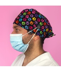 Gorro Pelo Corto con botones - Huellas