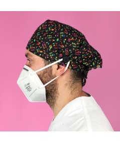 Gorro Pelo Corto con botones - Notas de colores