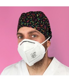 Gorro Pelo Corto con botones - Notas de colores