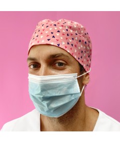 Gorro Pelo Corto con botones - corazones fresa
