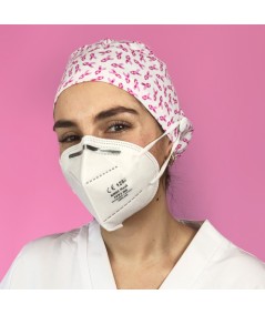 Gorro Pelo Largo con botones - Lazos rosas cáncer de mama