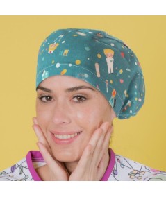 Gorro pelo largo estampado - Sanitarios Turquesa
