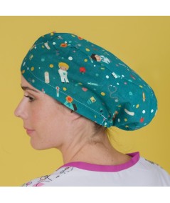 Gorro pelo largo estampado - Sanitarios Turquesa