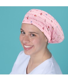 Gorro pelo largo estampado - Letter rosa