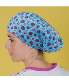 Gorro pelo largo - Corazones y setas