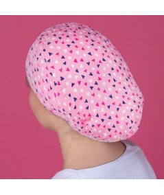 Gorro pelo largo - Corazones fresa