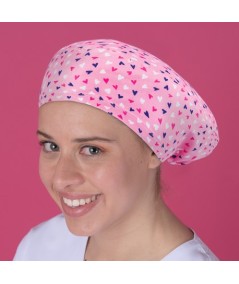 Gorro pelo largo - Corazones fresa
