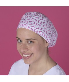 Gorro pelo largo - Lazos rosas cáncer de mama