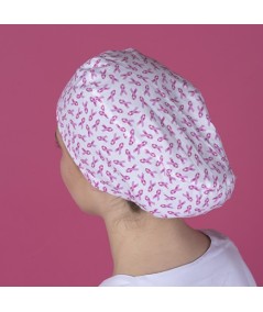 Gorro pelo largo - Lazos rosas cáncer de mama