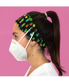 Diadema con botón estampado - Cactus