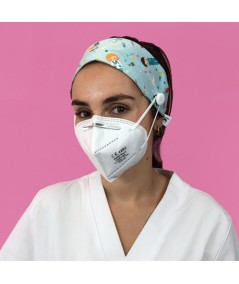 Diadema con botón estampado - Sanitarios aguamarina