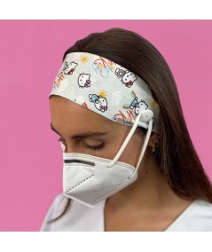 Diadema con botón estampado - Kitty
