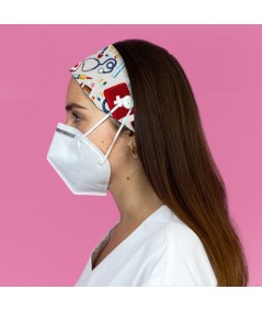 Diadema con botón estampado - Instrumental gris