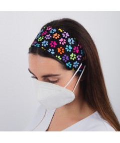 Diadema con botón estampado - huellas
