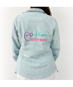 Chaqueta polar bordado mujer