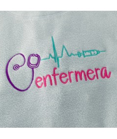 Chaqueta polar bordado mujer