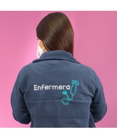 Chaqueta polar bordado mujer