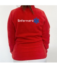 Chaqueta polar bordado mujer