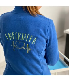 Chaqueta polar bordado mujer