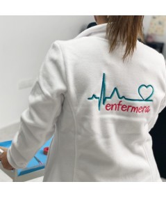 Chaqueta polar bordado mujer