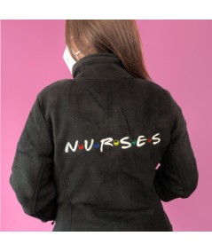 Chaqueta polar bordado mujer