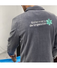 Chaqueta polar bordado hombre