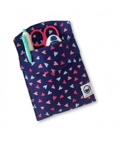Salva bolsillos estampado - Corazones Marino