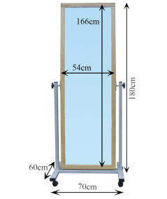Espejo abatible y móvil con luna lisa