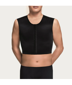 Chaleco corto sin mangas con apertura frontal