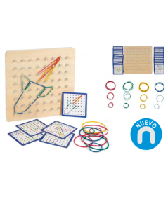 Juego de estimulación cognitiva - Geoplano madera